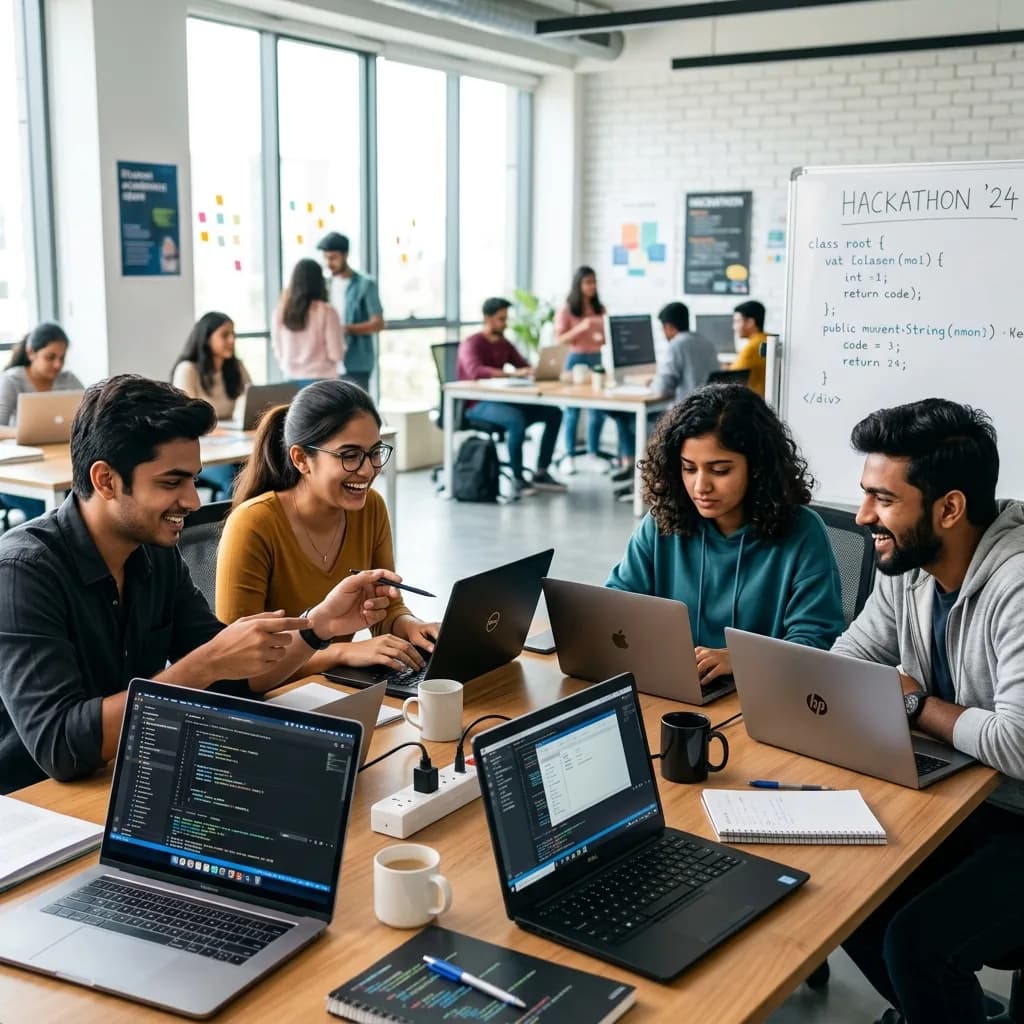 Students coding
