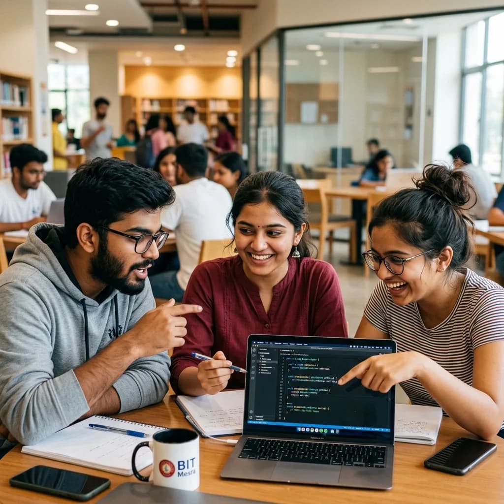 Students around table
